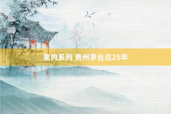 果肉系列 贵州茅台这25年