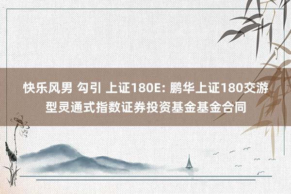 快乐风男 勾引 上证180E: 鹏华上证180交游型灵通式指数证券投资基金基金合同