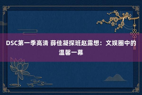 DSC第一季高清 薛佳凝探班赵露想：文娱圈中的温馨一幕