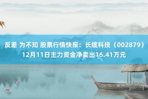 反差 为不知 股票行情快报：长缆科技（002879）12月11日主力资金净卖出16.41万元