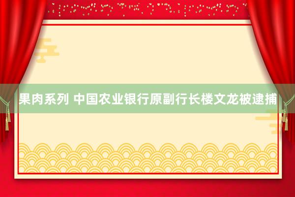 果肉系列 中国农业银行原副行长楼文龙被逮捕