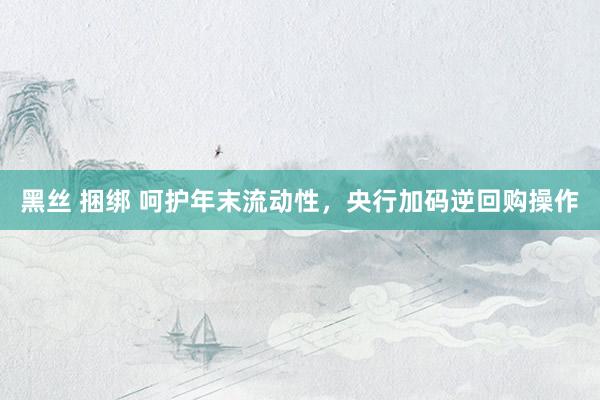 黑丝 捆绑 呵护年末流动性，央行加码逆回购操作