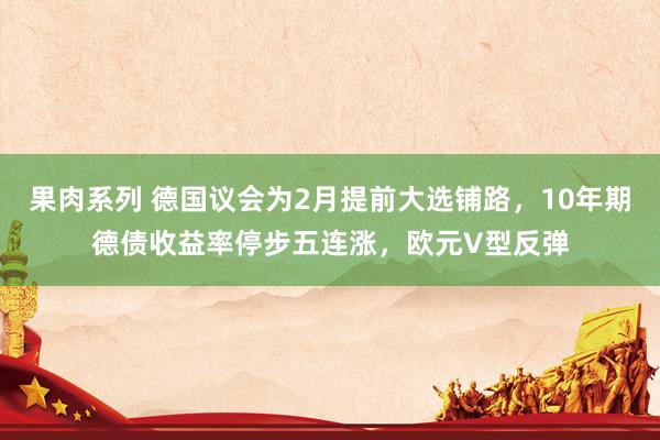 果肉系列 德国议会为2月提前大选铺路，10年期德债收益率停步五连涨，欧元V型反弹
