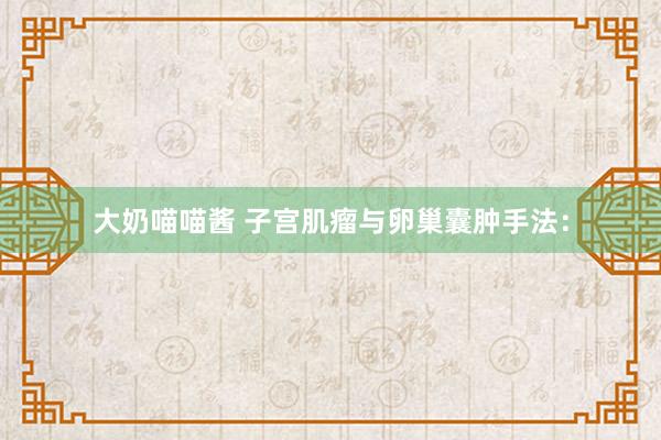 大奶喵喵酱 子宫肌瘤与卵巢囊肿手法：